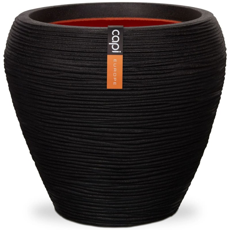 Capi Vaso a Cono Nature Rib 42x38 cm Nero KBLR362  