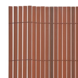 vidaXL Recinzione da Giardino a Doppio Lato in PVC 90x500 cm Marrone