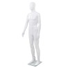 vidaXL Manichino Uomo Figura Intera Base in Vetro 185 cm Bianco Lucido 