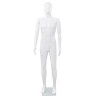 vidaXL Manichino Uomo Figura Intera Base in Vetro 185 cm Bianco Lucido 