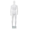 vidaXL Manichino Uomo Figura Intera Base in Vetro 185 cm Bianco Lucido 