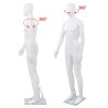 vidaXL Manichino Uomo Figura Intera Base in Vetro 185 cm Bianco Lucido 