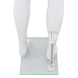 vidaXL Manichino Uomo Figura Intera Base in Vetro 185 cm Bianco Lucido 