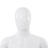 vidaXL Manichino Uomo Figura Intera Base in Vetro 185 cm Bianco Lucido 