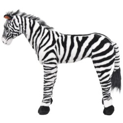 vidaXL Zebra in Peluche in Piedi Nera e Bianca XXL