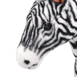 vidaXL Zebra in Peluche in Piedi Nera e Bianca XXL