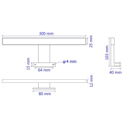 vidaXL Lampada per Specchi 5 W a Luce Bianca Calda