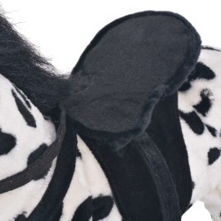 vidaXL Cavallo in Peluche in Piedi Nero e Bianco XXL