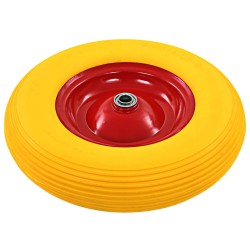 vidaXL Ruota per Carriola con Asse in PU Solido 4.00-8 390 mm