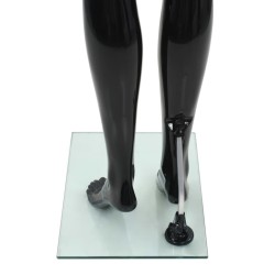 vidaXL Manichino Donna Figura Intera Base in Vetro 175 cm Nero Lucido 