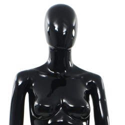 vidaXL Manichino Donna Figura Intera Base in Vetro 175 cm Nero Lucido 