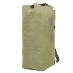 vidaXL Borsone da Viaggio Stile Militare 85 L Verde Oliva