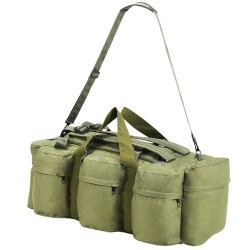 vidaXL Borsone da Viaggio Stile Militare 3 in 1 90 L Verde Oliva