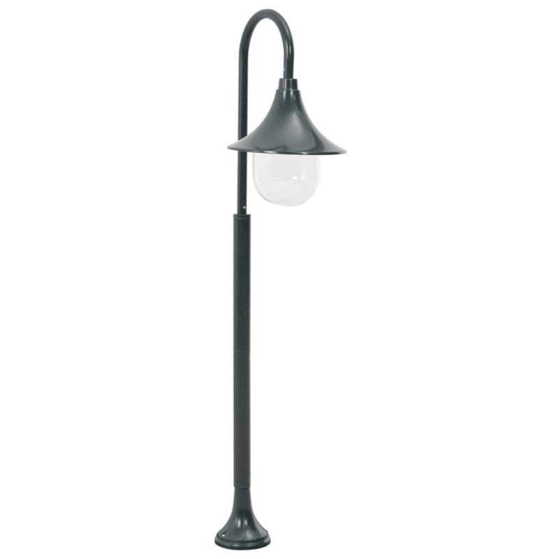 vidaXL Lampione da Giardino E27 120 cm Alluminio Verde Scuro