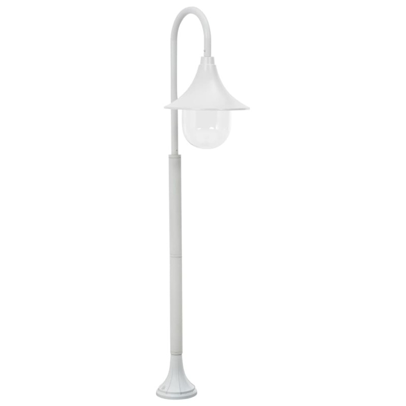 vidaXL Lampione da Giardino E27 120 cm Alluminio Bianco