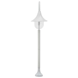 vidaXL Lampione da Giardino E27 120 cm Alluminio Bianco