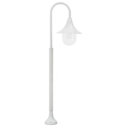 vidaXL Lampione da Giardino E27 120 cm Alluminio Bianco