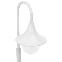 vidaXL Lampione da Giardino E27 120 cm Alluminio Bianco