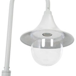 vidaXL Lampione da Giardino E27 120 cm Alluminio Bianco