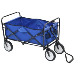 vidaXL Carrello Pieghevole a Mano in Acciaio Blu