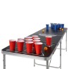 HI Tavolo Pieghevole Beer Pong Altezza Regolabile Nero