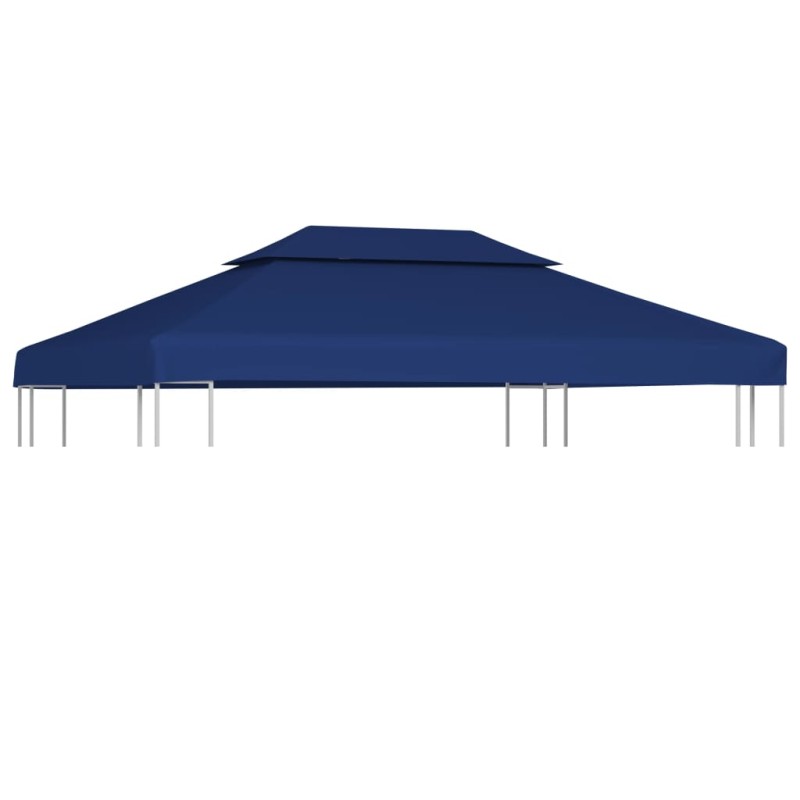 vidaXL Copertura Superiore per Gazebo a 2 Strati 310 g/m² 4x3 m Blu