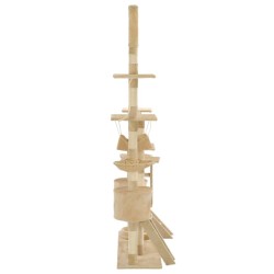 vidaXL Albero per Gatti con Tiragraffi in Sisal 230-250 cm Beige