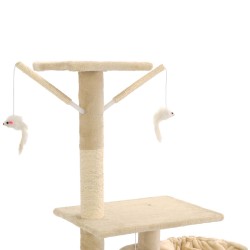 vidaXL Albero per Gatti con Tiragraffi in Sisal 230-250 cm Beige