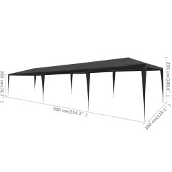 vidaXL Tenda per Feste 3x9 m in PE Antracite