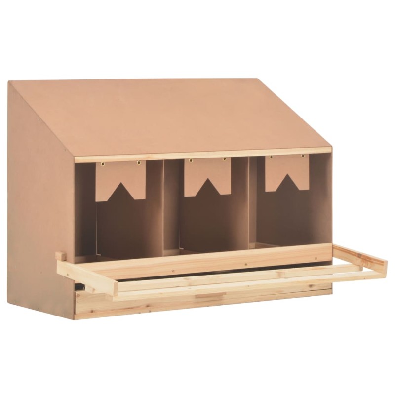 vidaXL Casetta Cova per Galline 3 Scomparti 93x40x65cm Legno di Pino