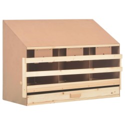 vidaXL Casetta Cova per Galline 3 Scomparti 93x40x65cm Legno di Pino