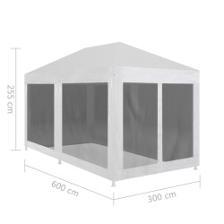 vidaXL Tenda per Feste con 6 Pareti in Rete 6x3 m