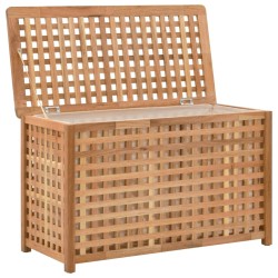 vidaXL Cesto per Biancheria 77,5x37,5x46,5 cm in Legno Massello di Noce