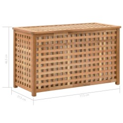 vidaXL Cesto per Biancheria 77,5x37,5x46,5 cm in Legno Massello di Noce