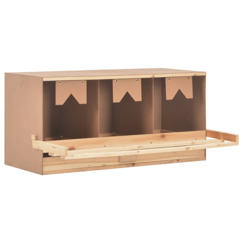 vidaXL Casetta Cova per Galline 3 Scomparti 96x40x65cm Legno di Pino