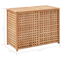 vidaXL Portabiancheria 87,5x46x67 cm in Legno Massello di Noce