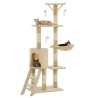 vidaXL Albero per Gatti con Tiragraffi in Sisal 138 cm Beige