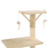 vidaXL Albero per Gatti con Tiragraffi in Sisal 138 cm Beige