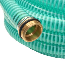 vidaXL Tubo di Aspirazione con Connettori in Ottone 10 m 25 mm Verde