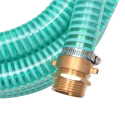 vidaXL Tubo di Aspirazione con Connettori in Ottone 10 m 25 mm Verde