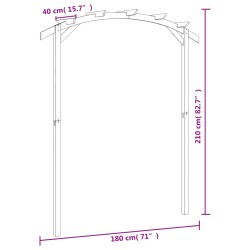 vidaXL Pergola da Giardino Legno di Pino Impregnato 180x210x40 cm