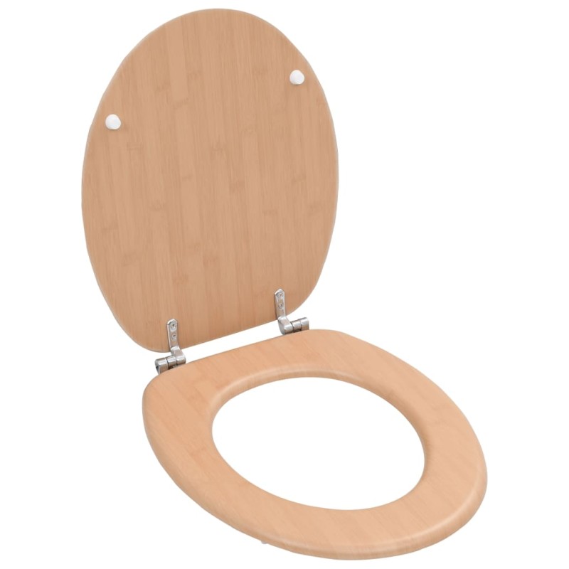 vidaXL Tavoletta WC con Coperchio MDF Design a Bambù