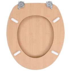 vidaXL Tavoletta WC con Coperchio MDF Design a Bambù