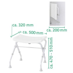 RIDDER Sgabello da Bagno Pieghevole 110 kg Bianco A0050301