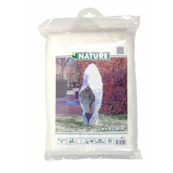 Nature Telo Antigelo in Pile con Zip 70 g/m² Bianco 1,5x1,5x2 m