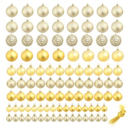 vidaXL Set Palline di Natale 100 pz 3/4/6 cm Oro