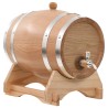 vidaXL Barilotto di Vino con Spina in Legno Massello di Rovere 12 L