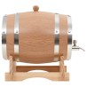 vidaXL Barilotto di Vino con Spina in Legno Massello di Rovere 12 L