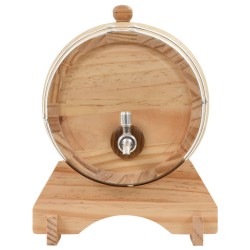 vidaXL Barilotto di Vino con Spina in Legno Massello di Rovere 12 L