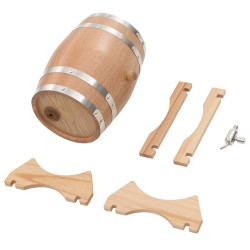 vidaXL Barilotto di Vino con Spina in Legno Massello di Rovere 12 L